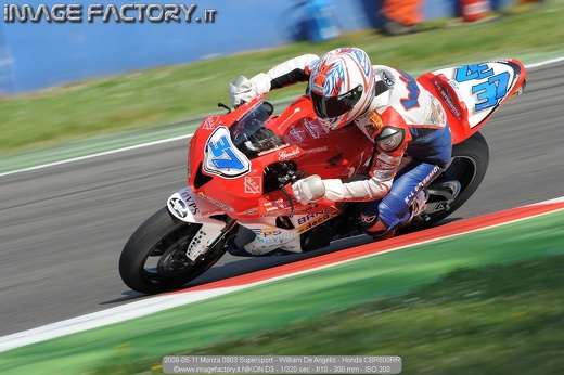 2008-05-11 Monza 0903 Supersport - William De Angelis - Honda CBR600RR